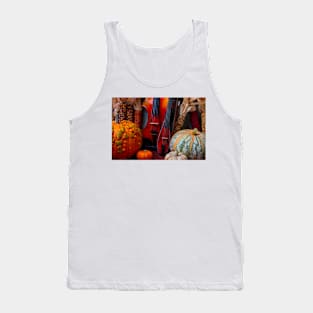 Old Violins Among Autumn Harvest Tank Top